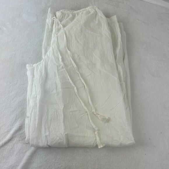 Tommy Bahama Pull On Wide Leg Pants Cream Siz e LG Drawstring Neutral Coastal - Picture 9 of 9